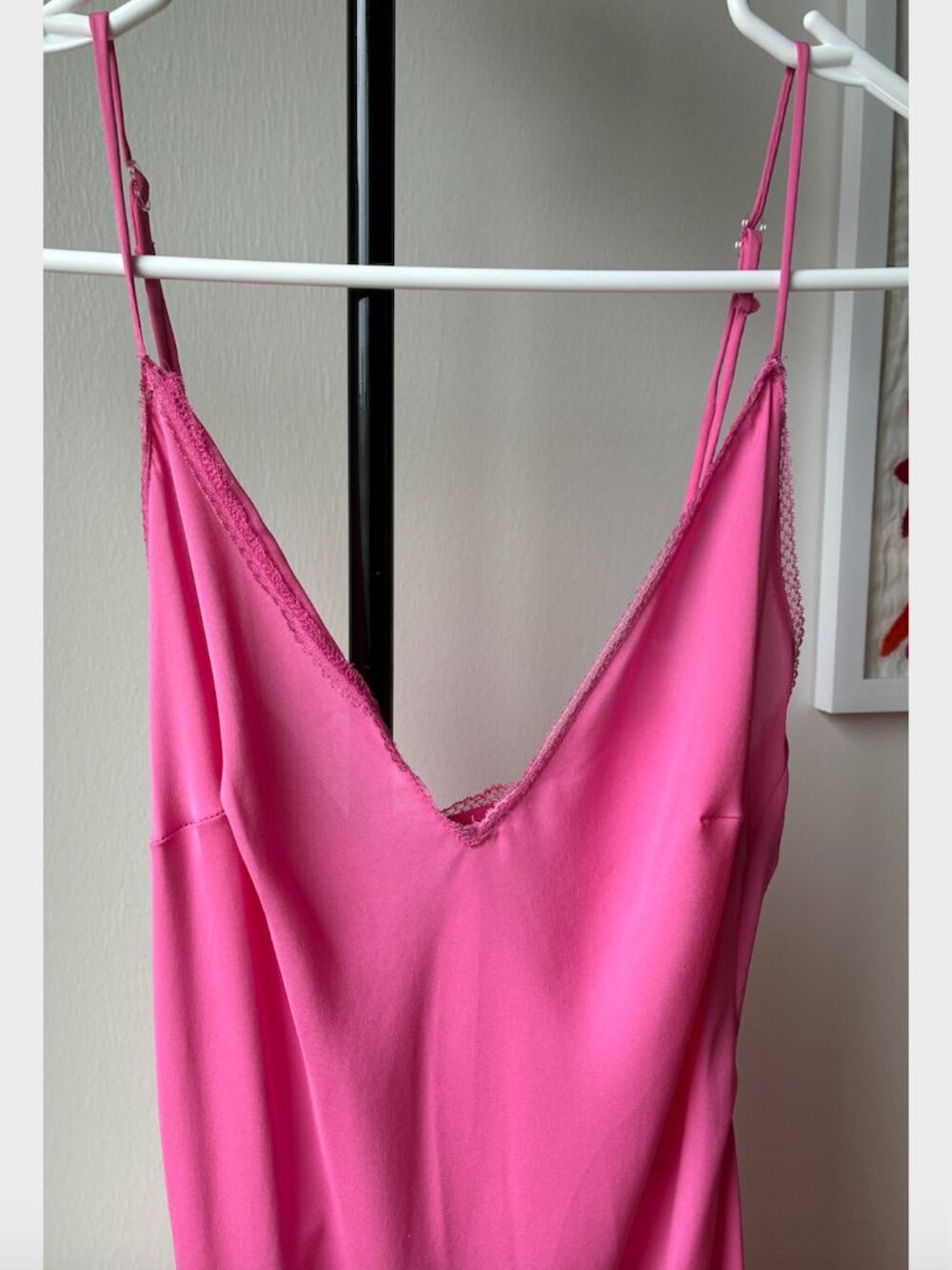 Betsey Johnson Ultra Vintage Silk Pink Slip Midi Dress - Size S - Picture 4 of 12